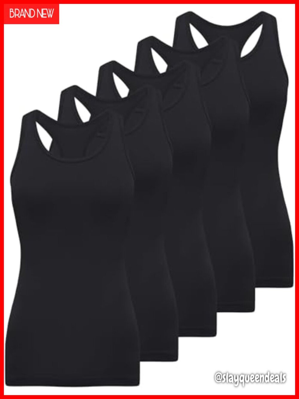 5 Pack Racerback Tank Tops Sleeveless Workout Undershirts for Women